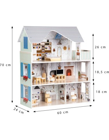 Lėlių namas su baldais Ecotoys Emma Residence