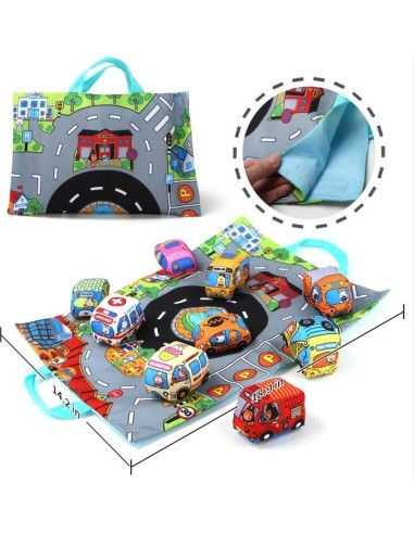 Set of Soft Cars with Track + Bag