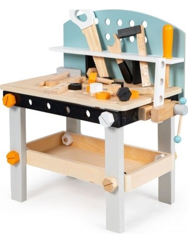 Wooden workshop for children tool table 38 pieces ECOTOYS