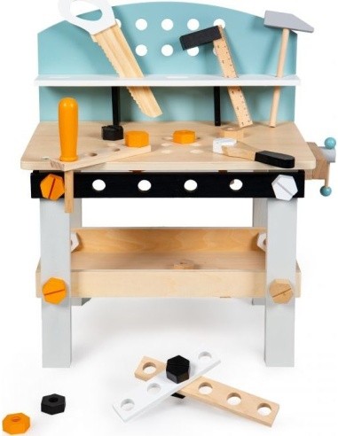 Wooden workshop for children tool table 38 pieces ECOTOYS