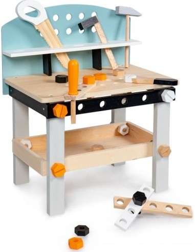 Wooden workshop for children tool table 38 pieces ECOTOYS