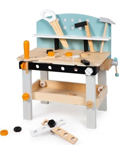 Wooden workshop for children tool table 38 pieces ECOTOYS