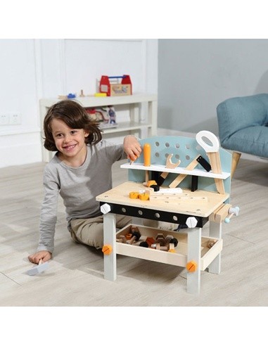 Wooden workshop for children tool table 38 pieces ECOTOYS