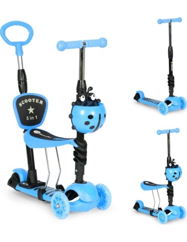 Led 5in1 ladybug balance tricycle scooter