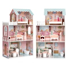 Large Barbie doll house with a set of furniture ECOTOYS