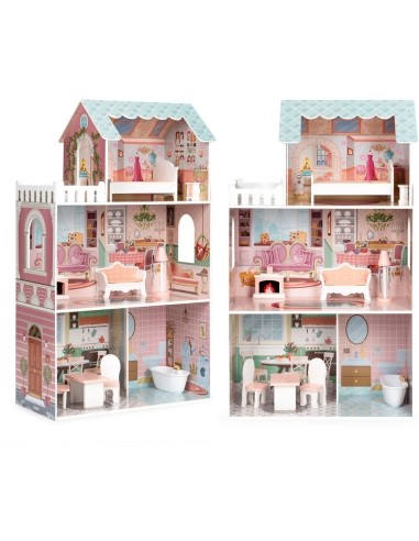Didelis Barbie lėlių namas su baldų komplektu ECOTOYS