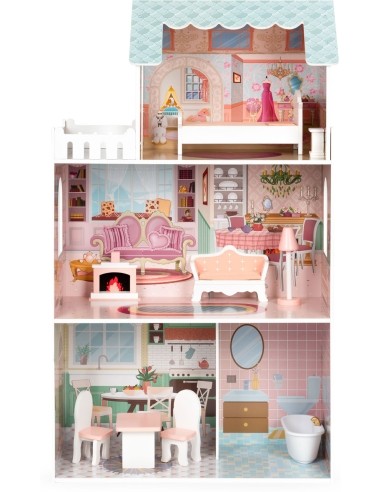 Large Barbie doll house with a set of furniture ECOTOYS