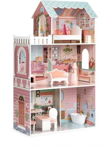 Didelis Barbie lėlių namas su baldų komplektu ECOTOYS