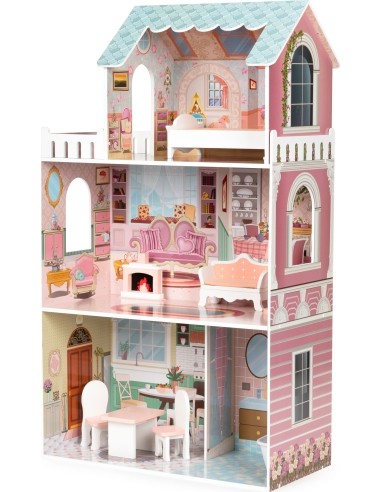 Large Barbie doll house with a set of furniture ECOTOYS