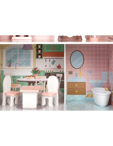 Didelis Barbie lėlių namas su baldų komplektu ECOTOYS