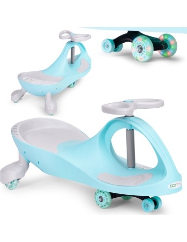 Gravitacinė mašinėlė vaikams su LED ratukais mėlyna ECOTOYS