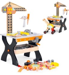 Wooden workshop for children tool table ECOTOYS