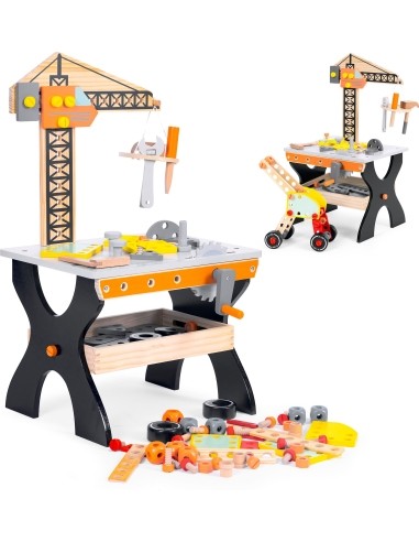 Wooden workshop for children tool table ECOTOYS