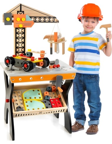 Wooden workshop for children tool table ECOTOYS