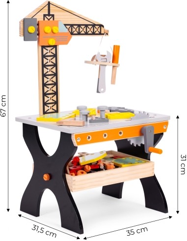 Wooden workshop for children tool table ECOTOYS