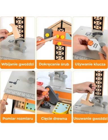 Wooden workshop for children tool table ECOTOYS