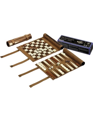 Backgammon, Chess and Checkers Set Philos Roll 3-1 23.5x21cm