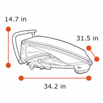 Thule Chariot Cross 2 - Folded dimensions 